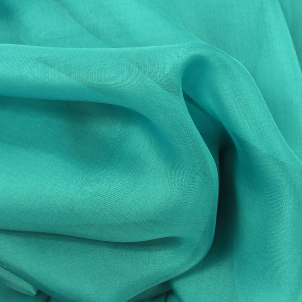 Aqua, 100% Natural Silk Chiffon Fabric, 56/58" Wide- 1 Yard