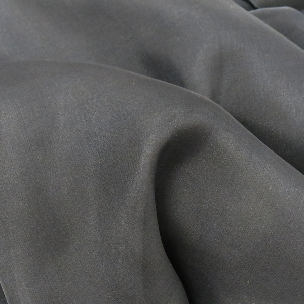 Black, 100% Natural Silk Chiffon Fabric, 56/58" Wide- 1 Yard