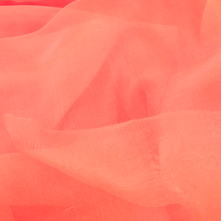 Coral, 100% Natural Silk Chiffon Fabric, 56/58" Wide- 1 Yard