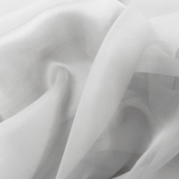 Light Grey, 100% Natural Silk Chiffon Fabric, 56/58" Wide- 1 Yard
