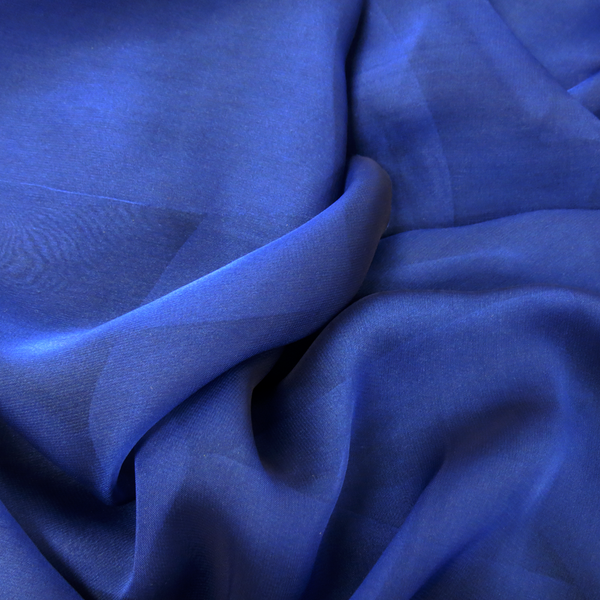 Royal Blue, 100% Natural Silk Chiffon Fabric, 56/58" Wide- 1 Yard