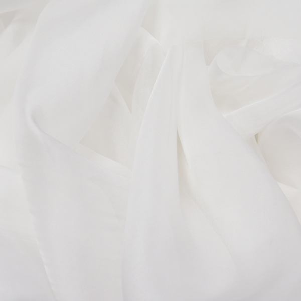 100% Natural Silk Chiffon Fabric, 56" - 58" - White