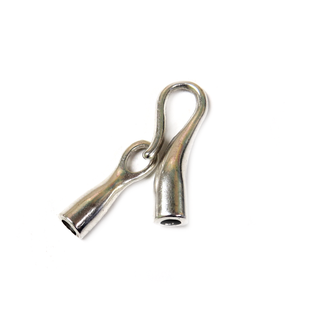 Clasps Cord, Silver, 30x11mm - 1 pair