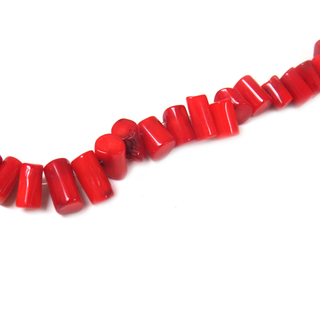 Coral Tube Beads, 8x10mm - 1 strand