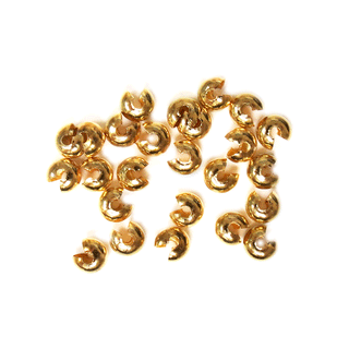 100 Pcs 5mm Gold Brass Crimp Beads - Nickel Free Knot Covers For Jewelry Making
