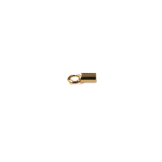 Crimp Tube with Loop, Gold Plated Brass-3.5x2mm; 25pcs