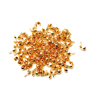 Bead Tip Bottom Clamp-on, Gold Plated Brass-7.5x3.5mm; 100pcs