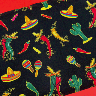 Dancing Chilis- 100% Cotton Print Fabric, 44/45" Wide