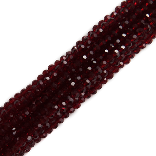 Dark Red, Round Faceted Glass Bead, 4mm; 1 strand