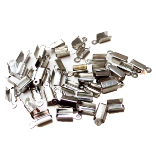 Iron End Cord, Platinum Color-12mm; 50pcs