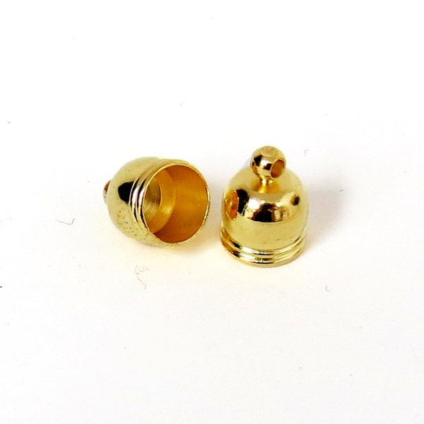 End Cord, Gold Plated Brass-10x8mm; 25pcs