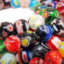 Large Round Millefiori, Multicolor, 10mm, 1 strand