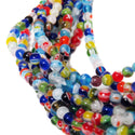 Small Round Millefiori, 6mm, Multicolor, 1 strand