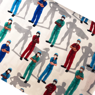 Frontline Heroes White - 100% Cotton Print Fabric, 44/45" Wide