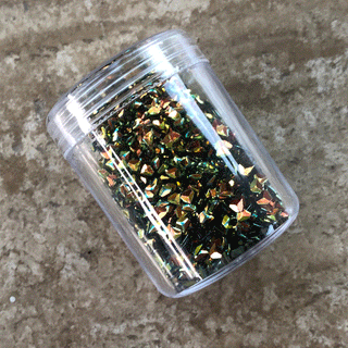 Christmas Green AB Triangle Shaped Glitter; 11 grams