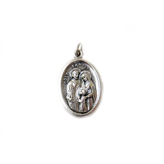 Holy Family Italian Charm, Antique Silver, 25x16mm - 1 piece