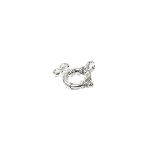 Spring Ring Clasp, Sterling Silver, 17x14mm - 1 piece