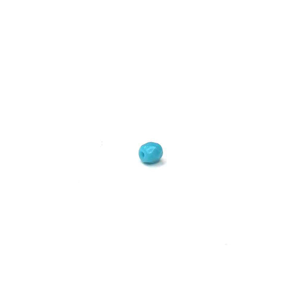 Light Blue, Round Faceted Fire Polished; 4mm - 20 pcs