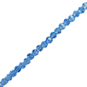 Light Blue, Round Faceted Glass Bead, 4mm; 1 strand