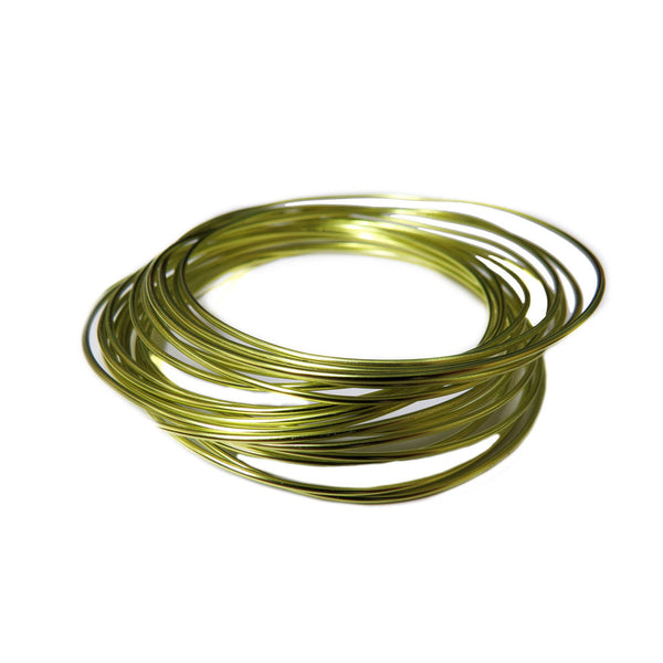 Aluminum Wire, Neon Green, 2mm, 5 yard roll; 1 roll