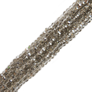 Light Grey, Round Faceted Glass Bead, 4mm; 1 strand