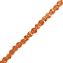 Light Orange, Round Faceted Glass Bead, 4mm; 1 strand