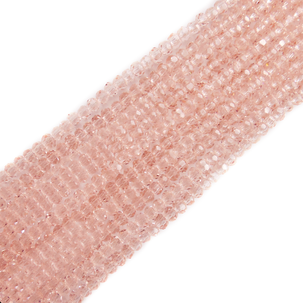 Light Pink, Round Faceted Glass bead, 2mm; 1 strand