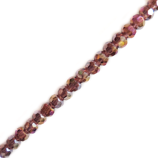 Light Pink Double AB, Round Faceted Glass Bead, 3mm; 1 strand