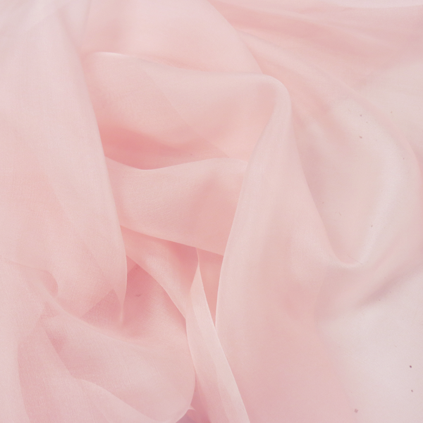 Light Pink, 100% Natural Silk Chiffon Fabric, 56/58" Wide- 1 Yard