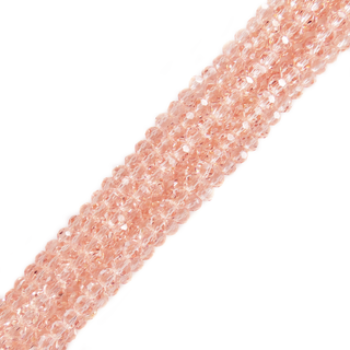 Light Pink, Round Faceted Glass Bead, 4mm; 1 strand