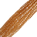 Light Topaz AB, Round Faceted Glass Bead, 3mm; 1 strand