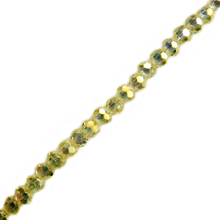 Light Yellow AB, Round Faceted Glass Bead, 3mm; 1 strand