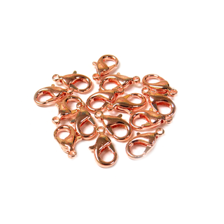 Alloy Lobster Claw, Brass, Rose Gold, 11x6mm - 12 pieces