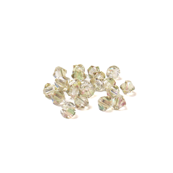 Swarovski Crystal, Bicone, 4mm - Luminous Green AB; 20 pcs