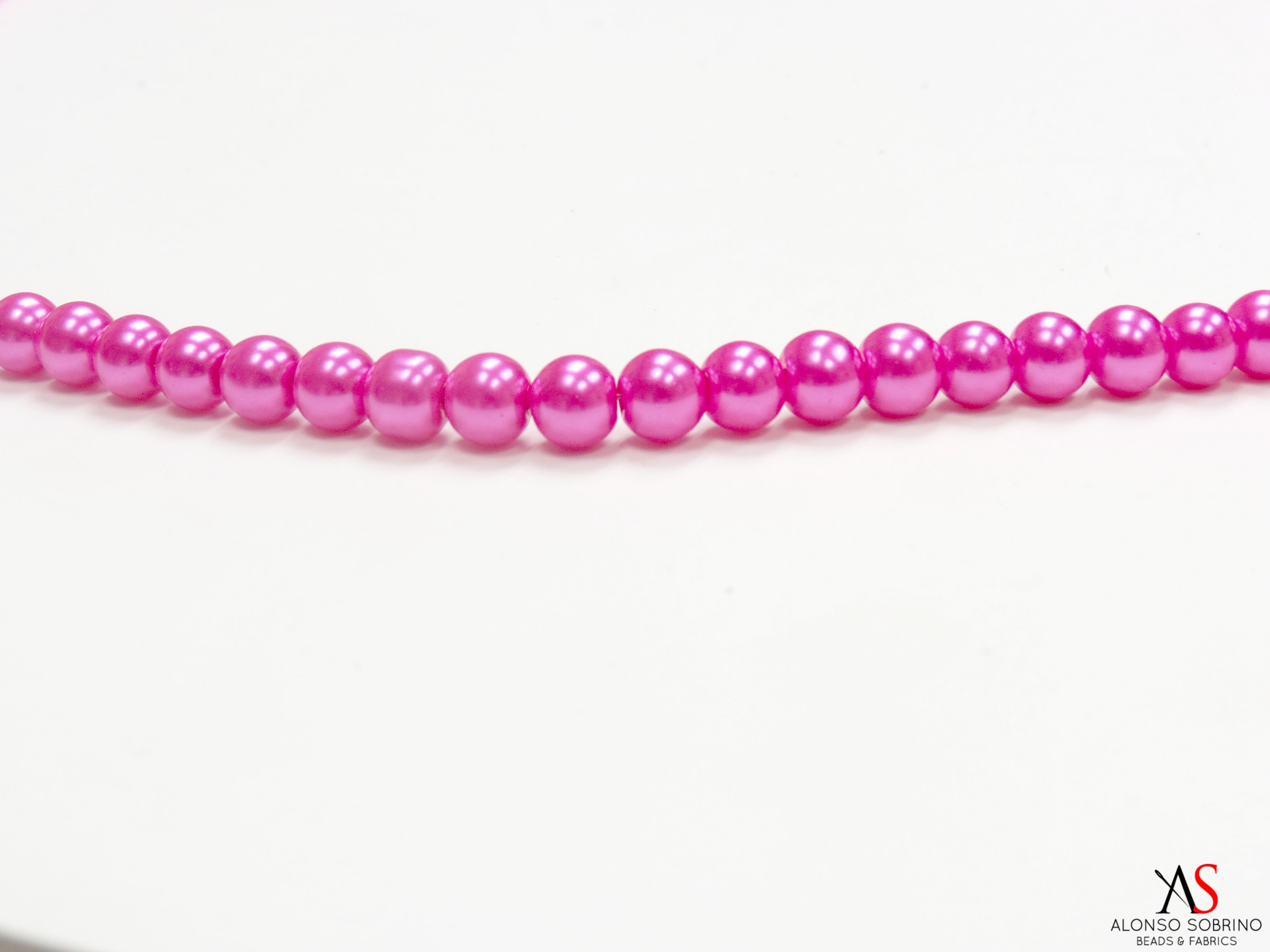 Perlas de Cristal Sintéticas, Rosa Fuerte – 1 pieza | Alonso Sobrino