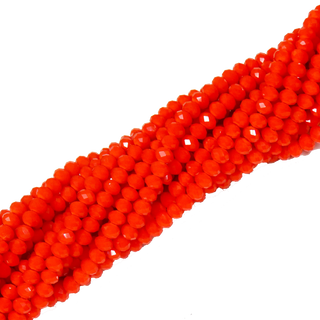 Rondelle de Cristal, Rojo Opaco