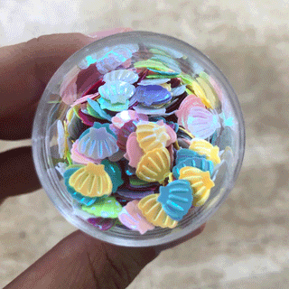 Multicolor AB Shell Shaped Glitter; 13 grams