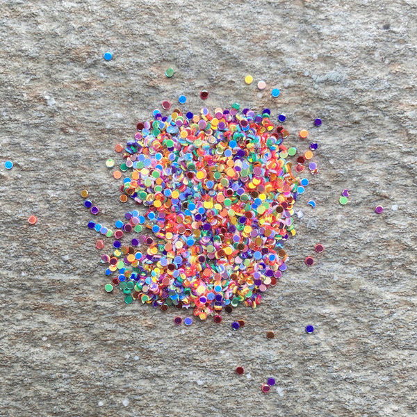Multicolor Confetti Glitter; 15 grams