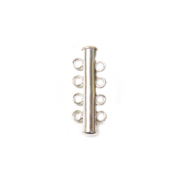 Four (4) Strand Magnetic Clasp, Sterling Silver, 25x10mm - 1 piece