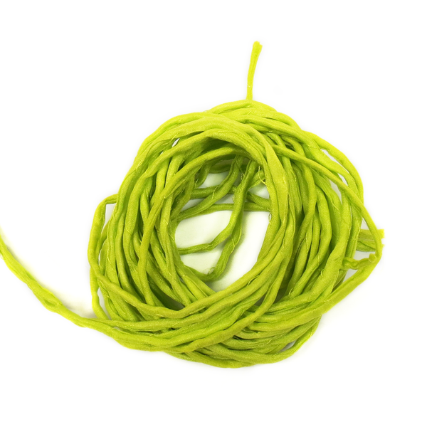 Silk Cord, Neon Green, 39" Long; 1 piece