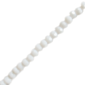 Opal White, Round Faceted Glass Bead, 4mm; 1 strand