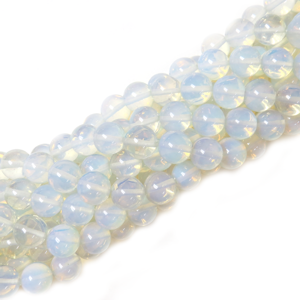 White Opal Bead, 12mm - 1 strand
