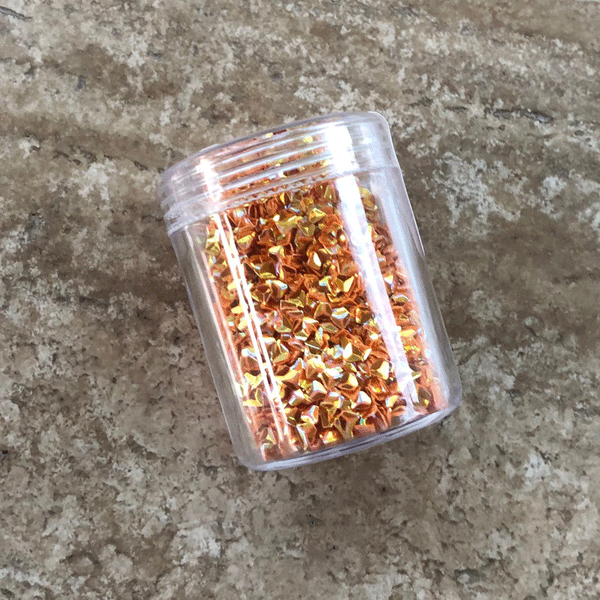 Orange AB Triangle Shaped Glitter; 11 grams