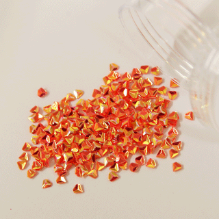 Coral AB Triangle Shaped Glitter; 12 grams