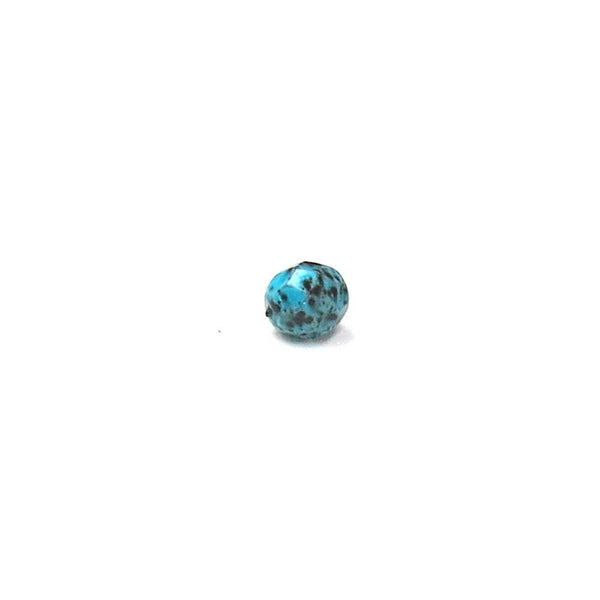 Picasso Turquoise, Round Faceted Fire Polished; 8mm - 20 pcs