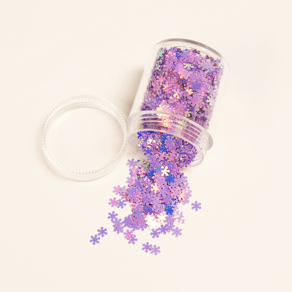 Purple AB Snowflake Shaped Glitter; 10 grams