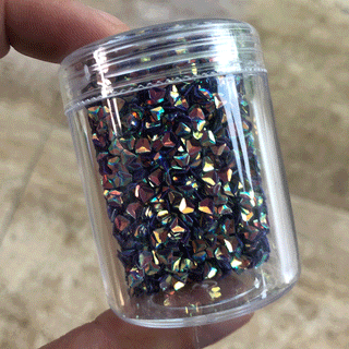 Purple AB Triangle Shaped Glitter; 11 grams