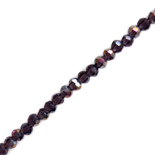 Purple Double AB, Round Faceted Glass Bead, 3mm; 1 strand