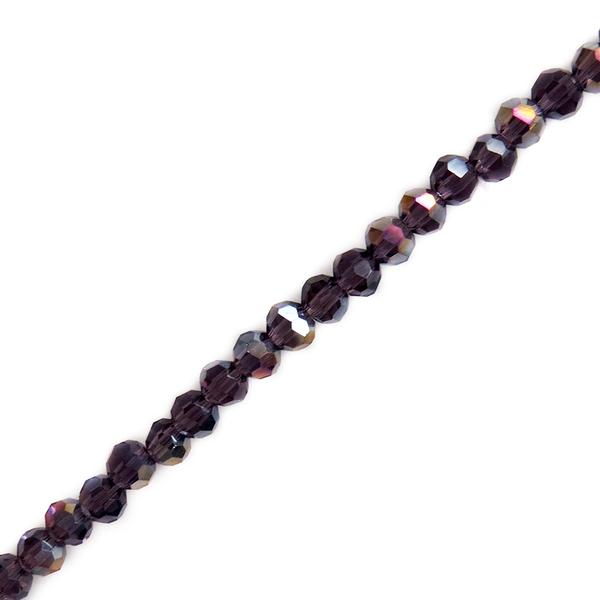Purple Double AB, Round Faceted Glass Bead, 3mm; 1 strand