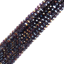 Purple Double AB, Round Faceted Glass Bead, 3mm; 1 strand